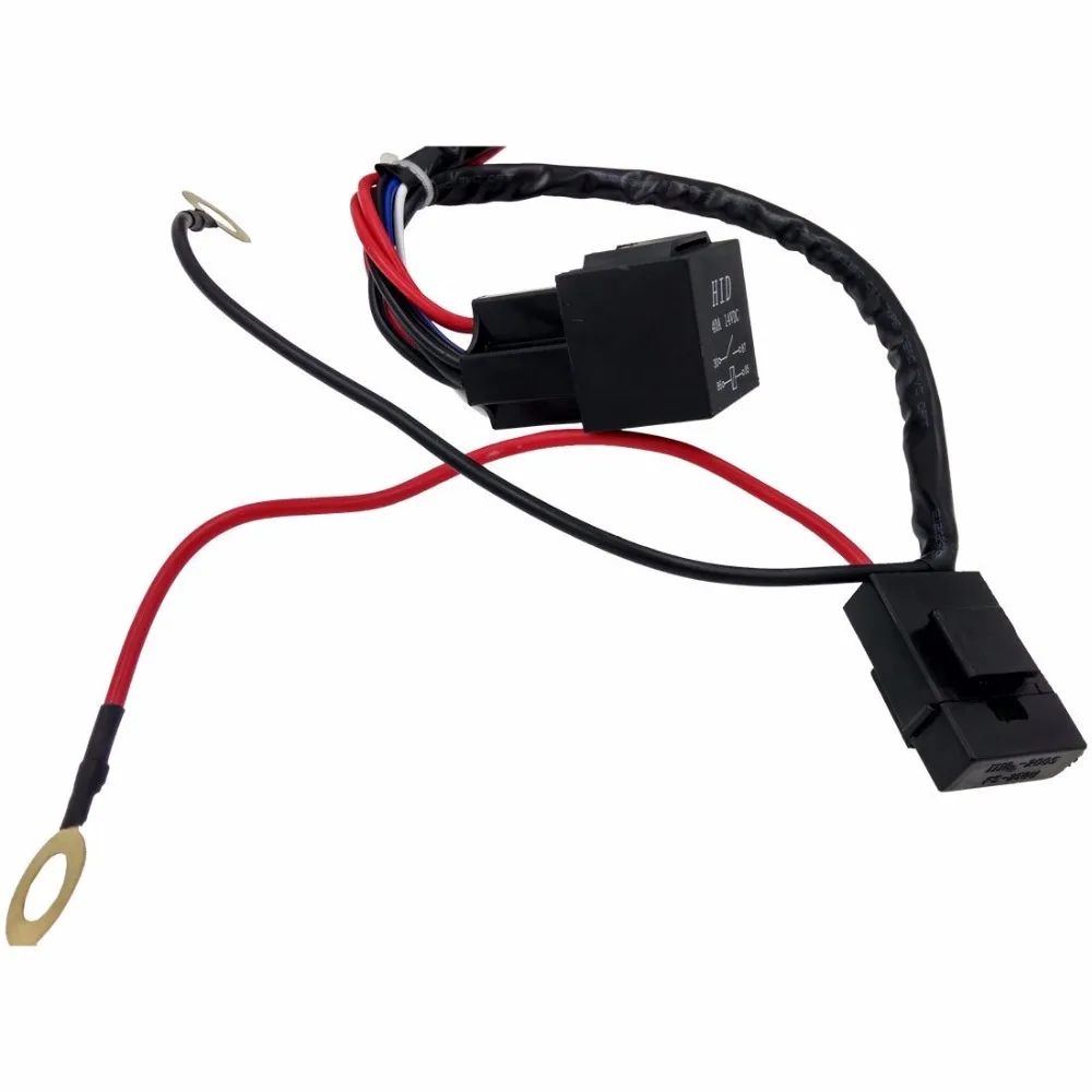 Car Wiring Harness Led Light bar 12V 40A Fuse Relay On/Off Switch Relay 14AWG Universal For Light Bar Accessories (2 Lead)