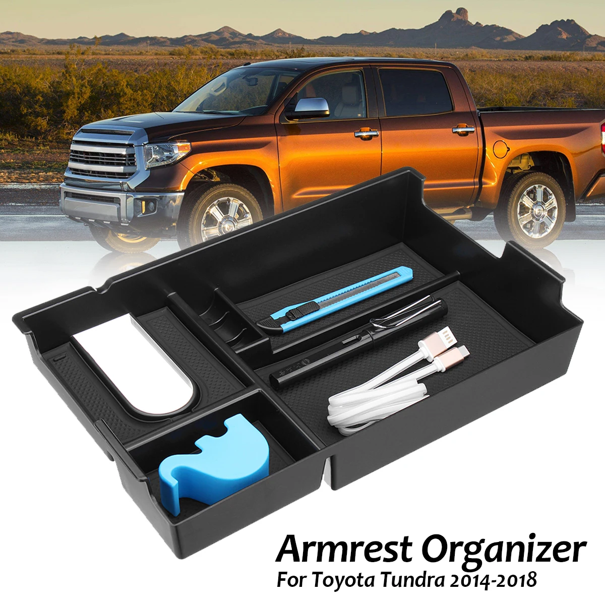 Auto Vehicle Car Arm Rest Organizer Car Glove Box Armrest Secondary