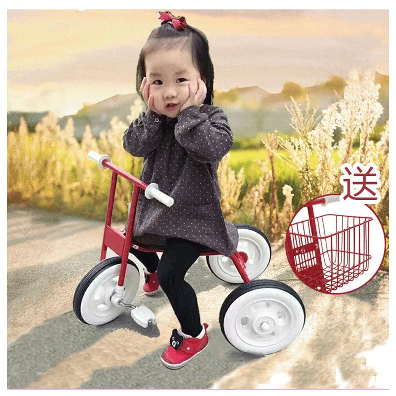 Детский трехколесный велосипед, детская коляска, три колеса, велосипед с тележкой для покупок, От 2 до 5 лет, детский баланс, педаль для вождения, трехколесный велосипед