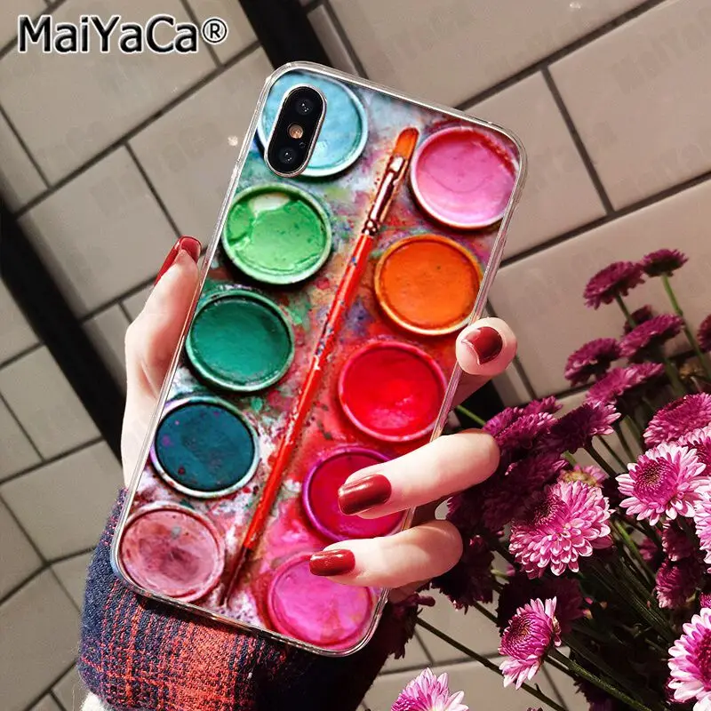 Чехол MaiYaCa для iphone 11 pro X 5S XR SE 8 plus 6 7 8 6s plus, чехол с изображением солнца Ван Гога, цветов, палитры, чехол XS MAX