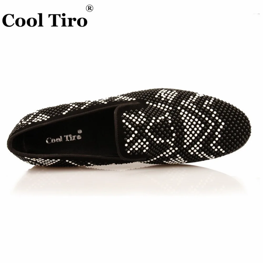 Strass Men Loafers Black Suede Slippers Dress Shoes Men's Flats (6)