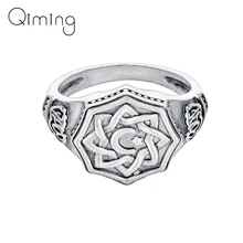 Handmade Scandinavian Rings Slavic Sun Runic Amulet Moon Star Finger Ring Vintage Norse Viking Jewelry Gift for Men Bague Anel