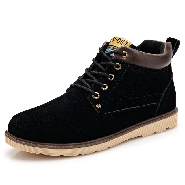 Men Casual Shoes Lace Up High Top Men Shoes Trainers Warm Winter Shoes