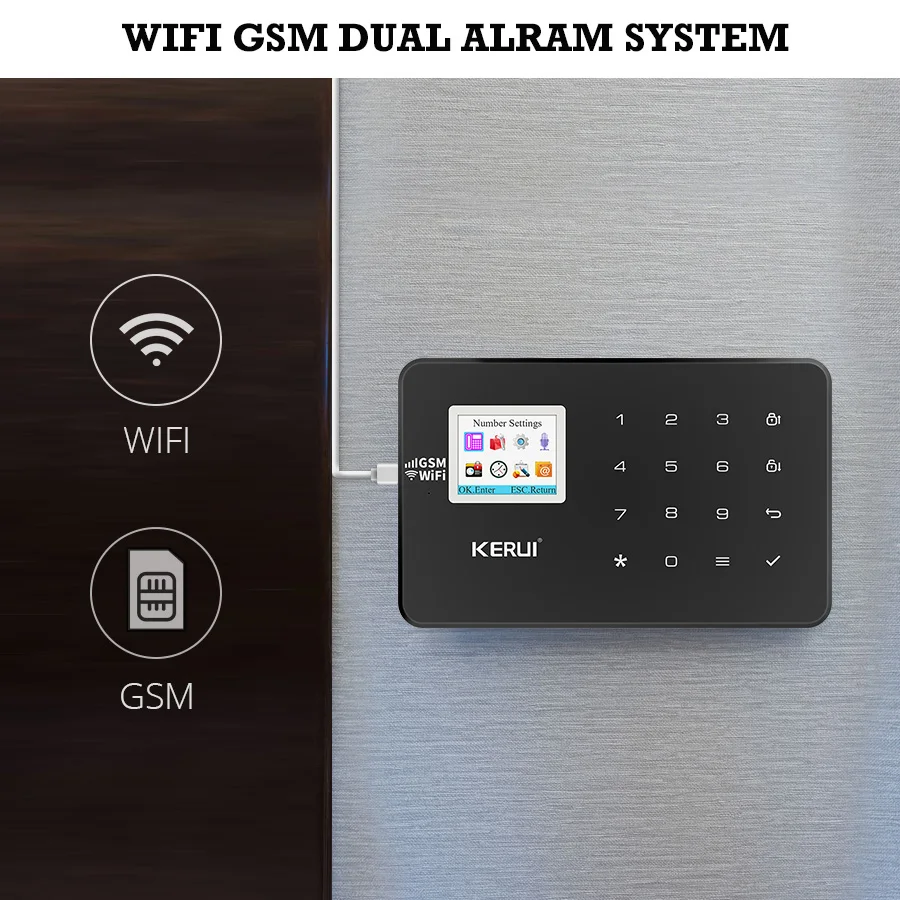 KERUI W18 Wi-Fi связь GSM охранная сигнализация беспроводная домашняя сигнализация детектор движения датчик дыма видео мониторинг комплект