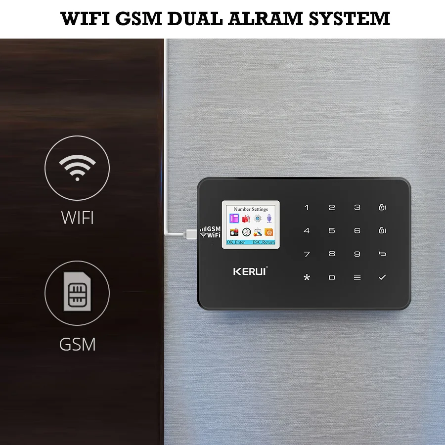 KERUI W18 Wi Fi ссылка GSM охранная сигнализация беспроводная домашняя детектор