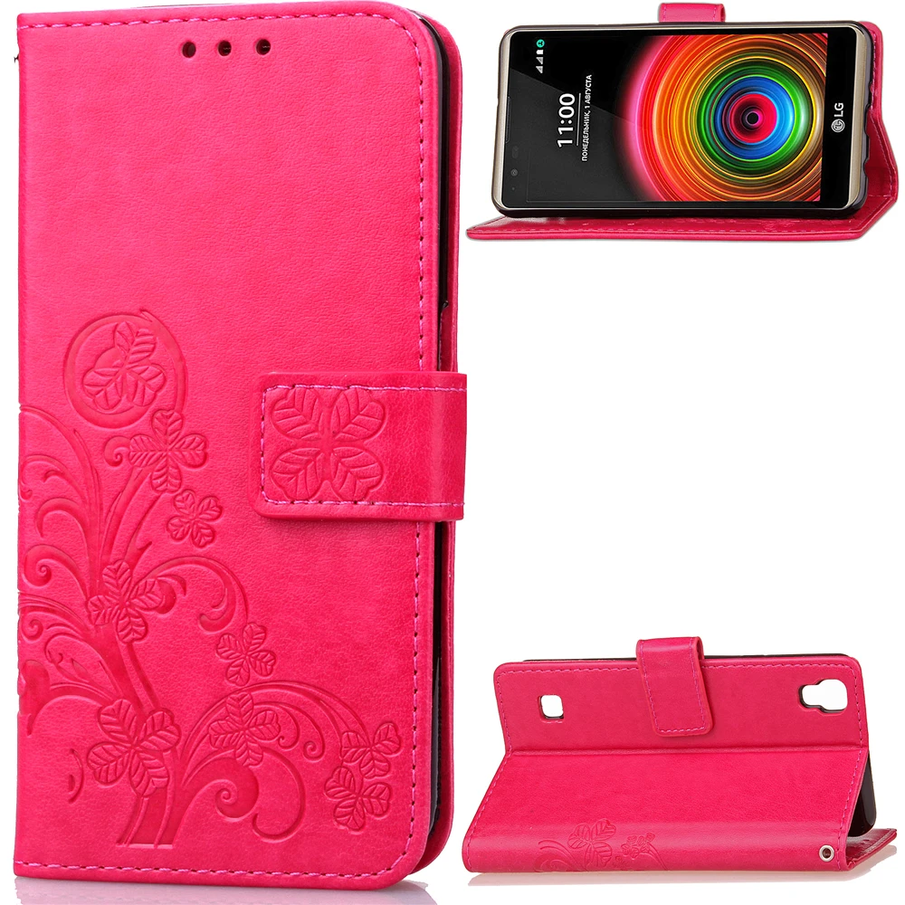 

For LG LS755 Case Flip Luxury PU Leather Wallet Lucky Clover Pattern Cover for LG LS755 Smartphone Coque