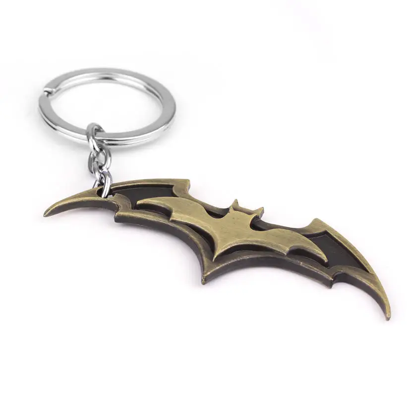 Горячая нашивка с Бэтменом брелок для ключей с логотипом супергероя брелоки бронзовые/черные/Серебристые цветные Брелоки держатель Подвески кулон ювелирные изделия подарок