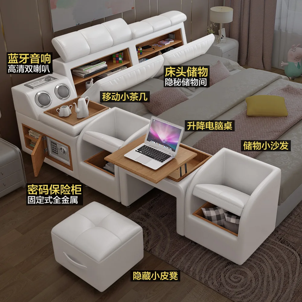 Easyliving домашняя многофункциональная кровать из натуральной кожи с детской