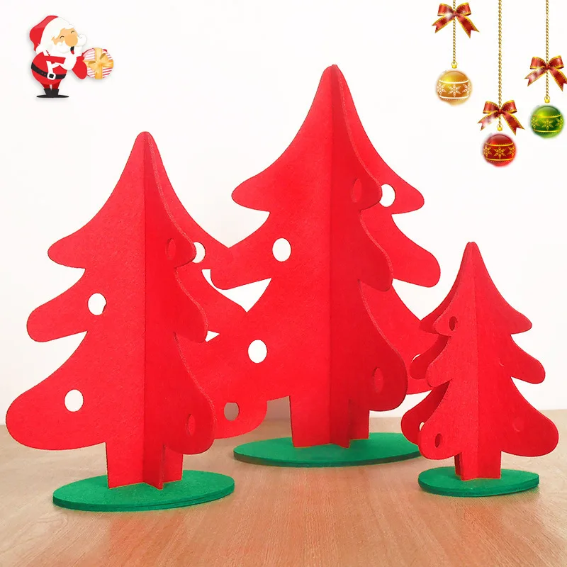 

3D DIY Cartoon Christmas Tree Decoration Xmas Gift Ornament Table Desk Decoration Home Party Wedding Decor