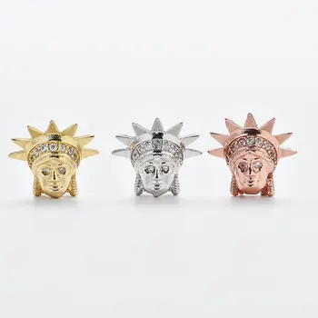 

10pcs/lot Copper micro-set zircon statue of liberty keyhole beads beads pendant wholesale suitable for necklace bracelet