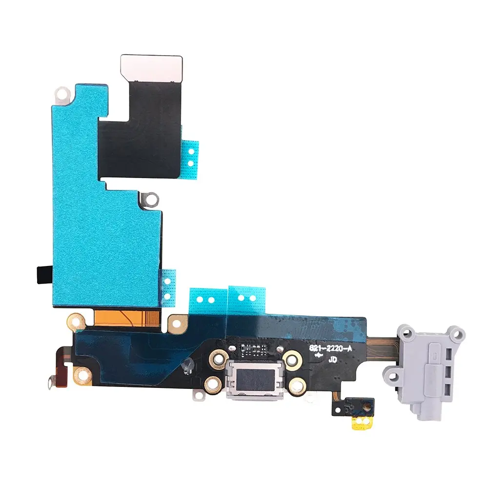 10 pcs for iPhone 6 Plus Charging Port Dock Connector Flex Cable w Microphone Headphone Audio Jack Port Replacement