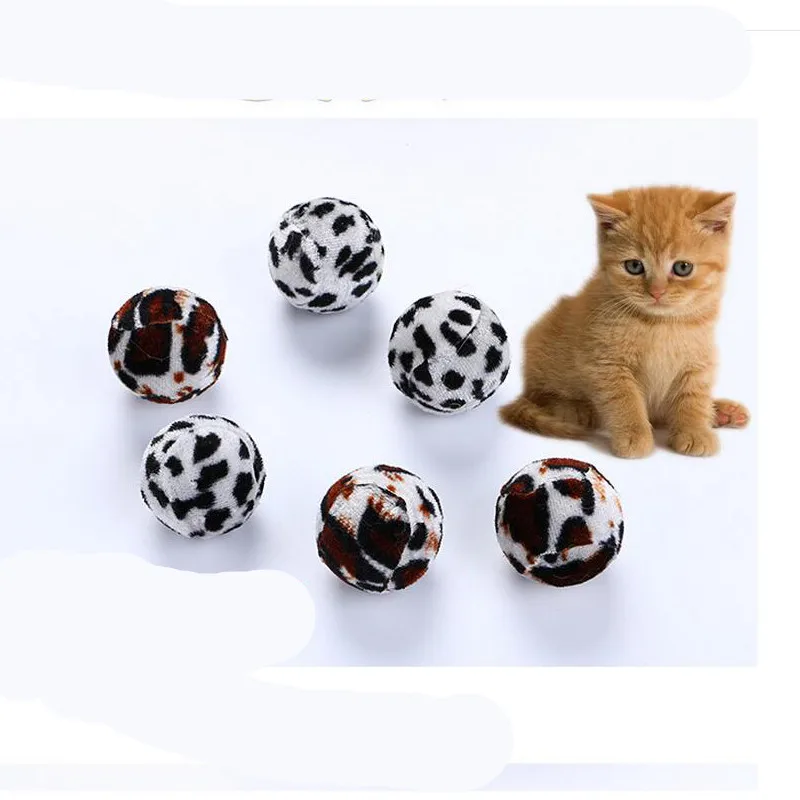 

5 pack Leopard Printed Ball Pet Cat Toys Assorted Colors