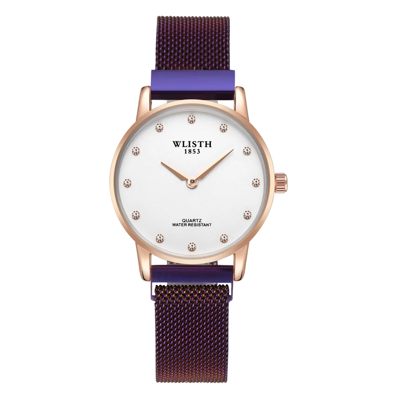 

Luxury brand waterproof female watches magnet buckle full stainless steel mesh strap ladies clock women watch girl reloj mujer