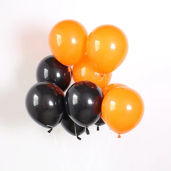 

200pcs Black And Orange Halloween Balloons Air Ball Happy Birthday Party ballons Supplies Balloons Halloween Decorations