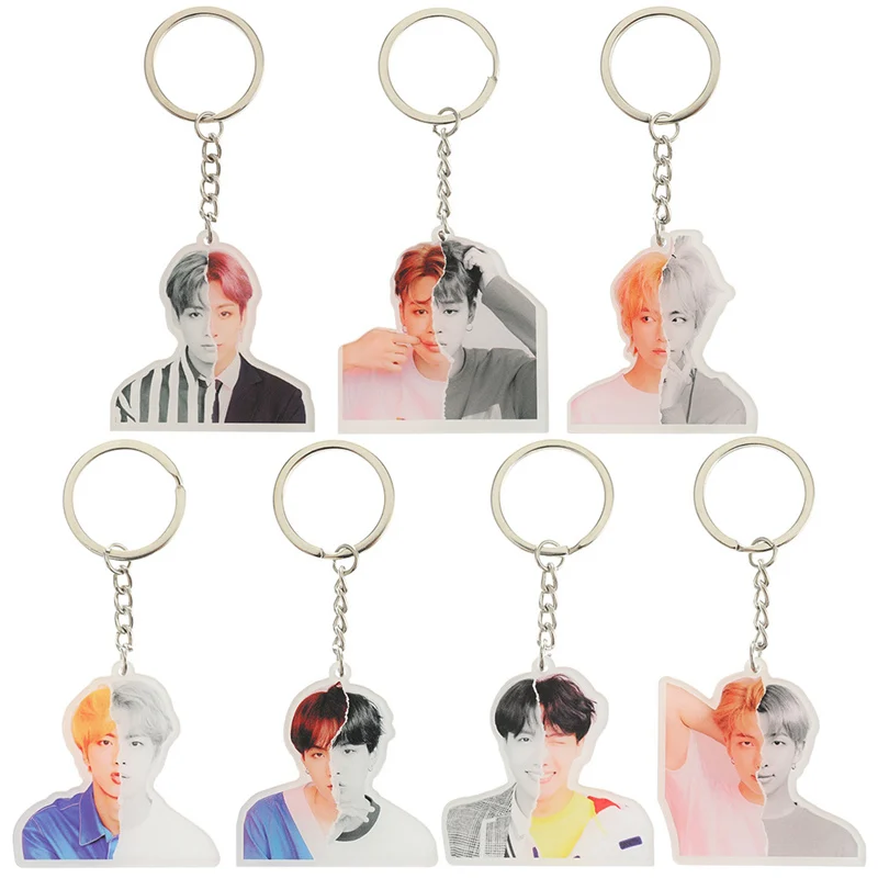 

Cute Acrylic Kpop BTS Keychain Bangtan Boys New Album Love Yourself Answer J-HOPE V SUGA JIN RM JIMIN Keyring Bts Accessories