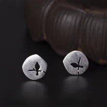 925 пробы серебристый матовый ветка серьги-гвоздики в виде птицы для Для женщин творческий леди модные ювелирные украшения с подвесками eh846