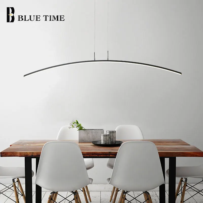 

White&Black Body Home LED Chandelier Lighting For Living Room Dining Room Study Room Rainbow Shape Fashion Home LED Chandeliers