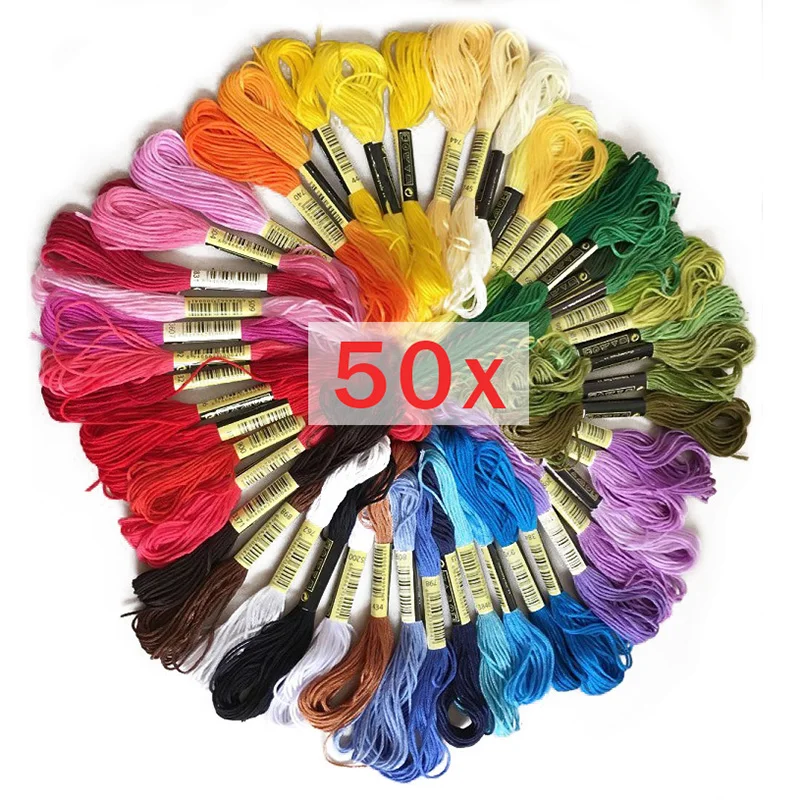

cxc 50pcs Anchor Similar dmc embroidery floss Cross Stitch Cotton Embroidery Thread Floss Sewing Skeins Craft