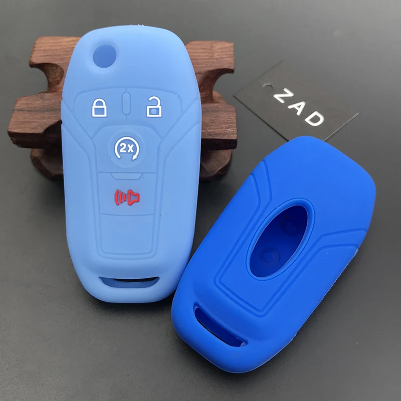 Чехол для автомобильного ключа ZAD силиконовый ford Fusion 2013 2014 2015 Fiesta Mustang F150 4 кнопки