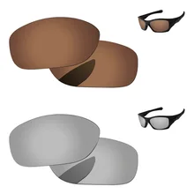 Хромированные серебристые и медные коричневые 2 пары Поляризованные Сменные линзы для солнцезащитных очков Pit Bull оправа UVA и UVB Защита