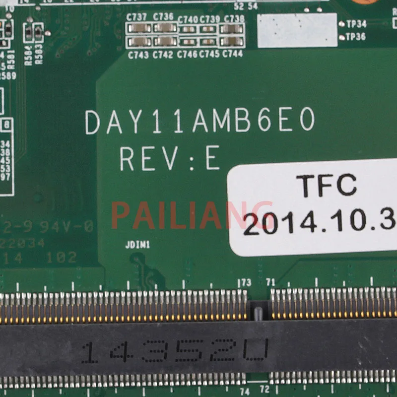 PAILIANG محمول لوحة رئيسية لأجهزة HP جناح 15-P 15-P027TX I5 PC اللوحة DAY11AMB6E0 الكامل tesed DDR3 PAILIANG محمول لوحة رئيسية لأجهزة HP جناح 15-P 15-P027TX I5 PC اللوحة DAY11AMB6E0 الكامل tesed DDR3
