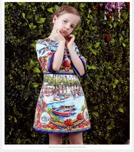 Free shipping WL MONSOON Girl Carretto Rose Dress spring Brand Rapunzel Dress Princess Costumes Kids Cloth
