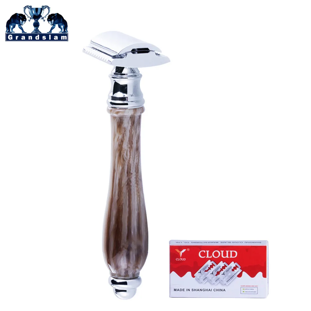 Grandslam Men Safety Razor Double Edge Shaving Razor Long Handle Close
