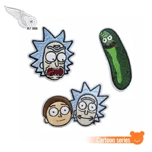Рик и Морти ТВ фильм патч Железный на diy пользовательские нашивки Значки для одежды 10 шт Лот