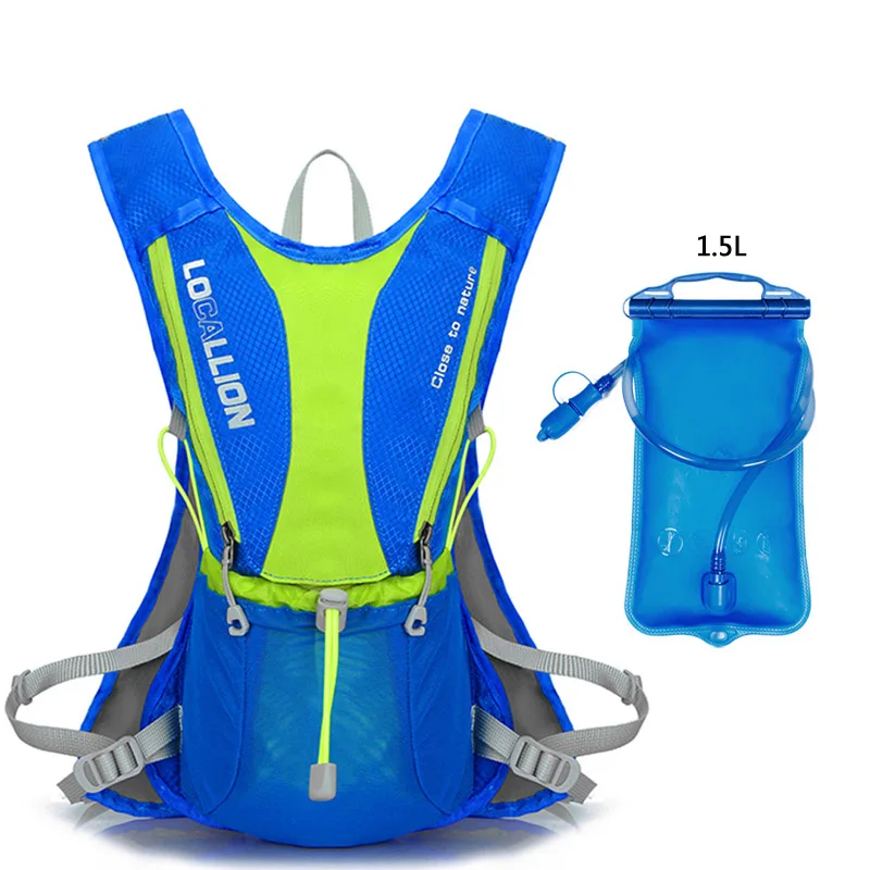 5L рюкзак для велоспорта, гидратационный жилет с 1.5L, сумка для воды, светильник, спортивная сумка для бега, рюкзак для бега Marathon Trail, мужской рюкзак - Цвет: blue-1.5L