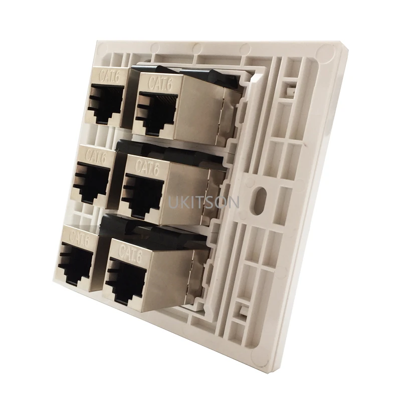 6 Ports Shield Type CAT6 RJ45 Female Wall Panel pic 4