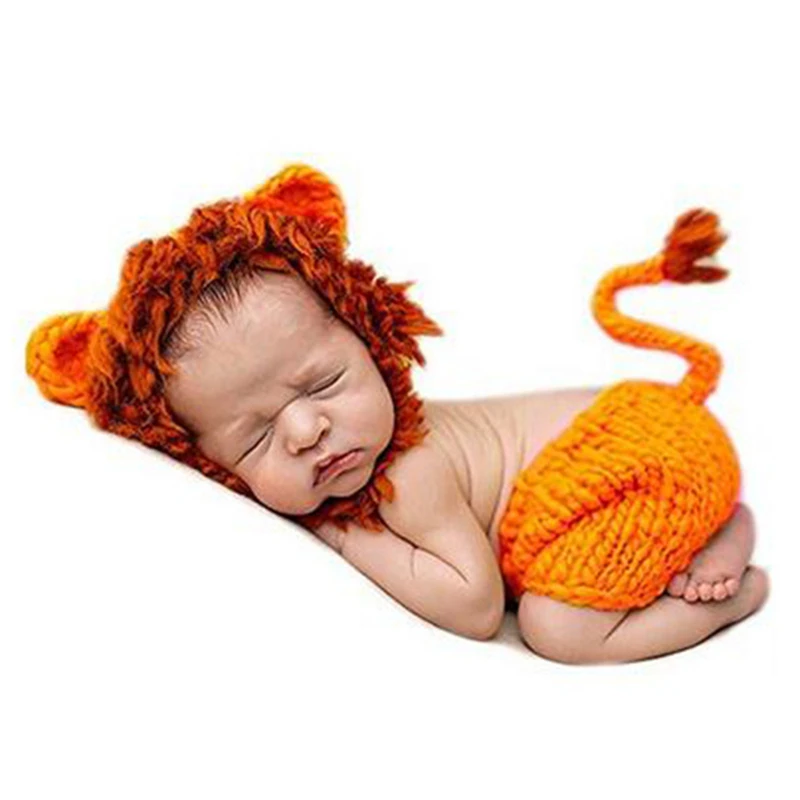 Newborn Baby Girls Boys Crochet Knit Costume Fox Photo Photography Prop Outfit