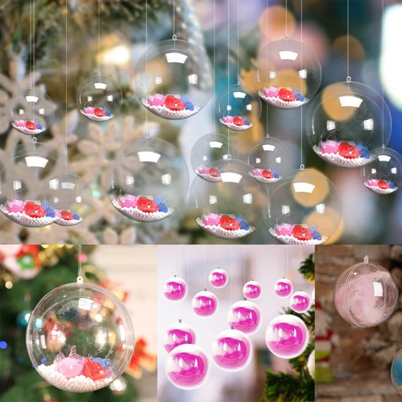 Рождественские украшения Tress шар прозрачный открытый пластиковый прозрачный орнамент Рождественская елка украшения Рождественские