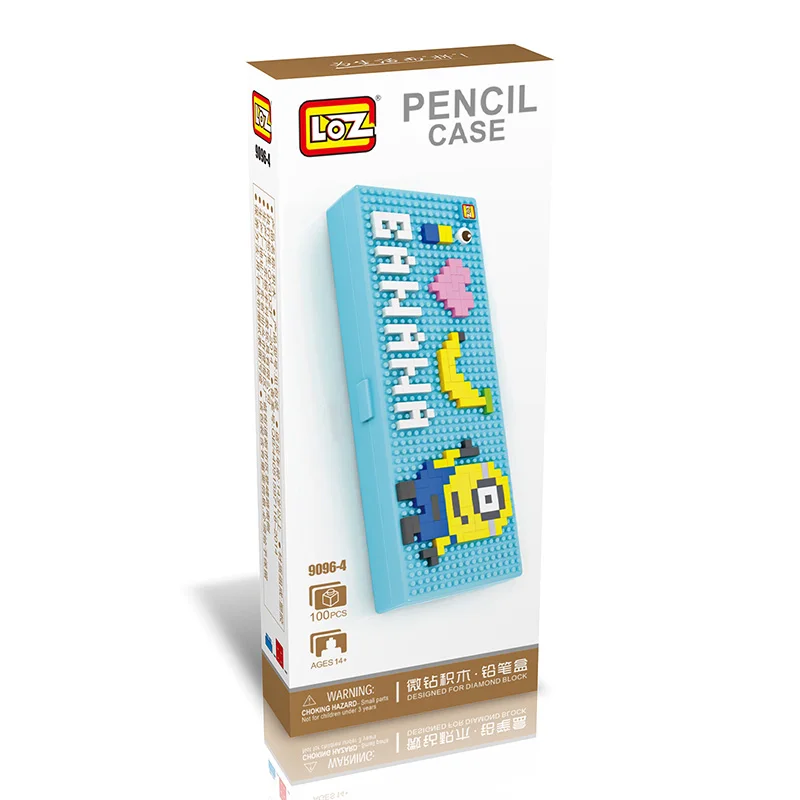 

Minions Cartoon Pattern Pencil Box Building Blocks DIY Pink Bule Pen Box Mini Diamond Assembly  Bricks Toy Creative Gift to Kid