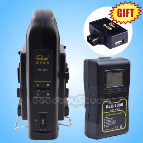 

Rolux RLC-130S 130WH S0ny LCD Display Li-ion Battery + 2KS V-mount Dual Charger
