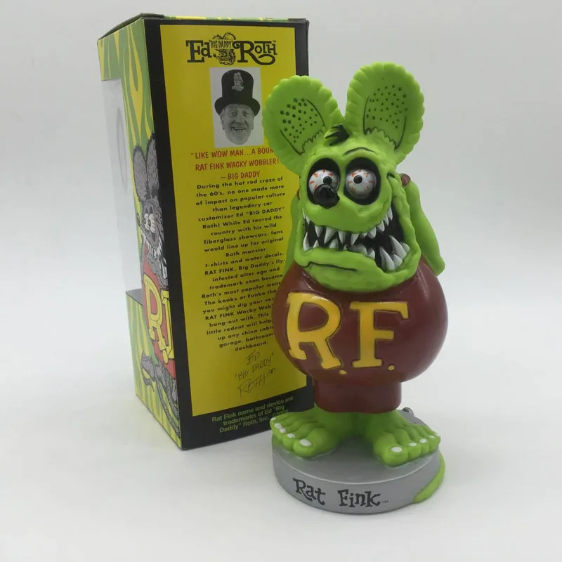 Free Shipping Rat Fink BIG DADDY Green Bobble Head PVC Action Figure