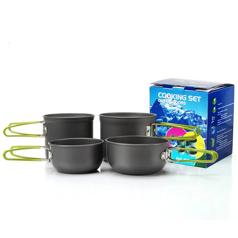 

2-3persons Outdoor Camping Tableware Cooking Set Portable Cookware Utensils For Hiking Picnic