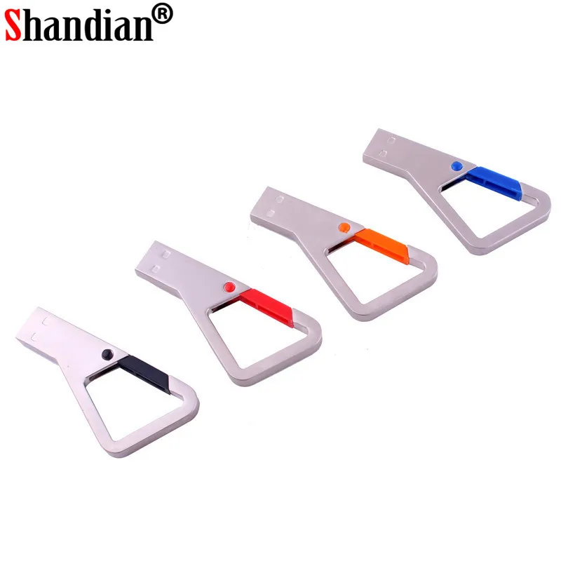 

SHANDIAN Climbing Triangle carabiner pendrive 4GB Metal Pen Drive USB 2.0 Flash Drive Usb memory stick 8GB 16GB 32GB 64GB U disk