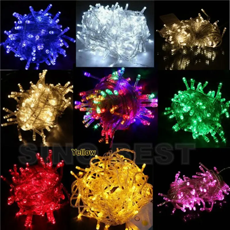 Free Shipping Holiday Outdoor RGB 100 LED String Lights 10M 220V 110V ...