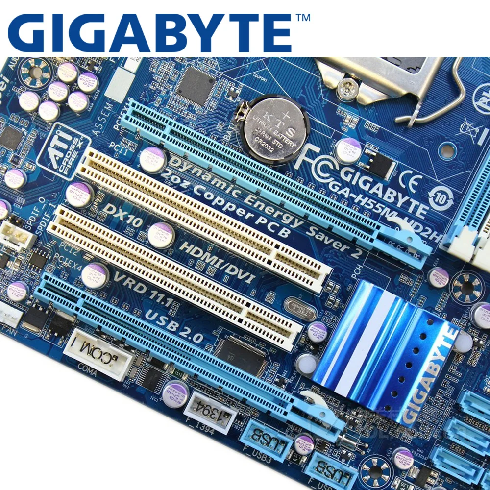 Десктопная Материнская плата GIGABYTE H55 Socket LGA 1156 i3 i5 i7 DDR3 16G Micro ATX оригинальная б/у