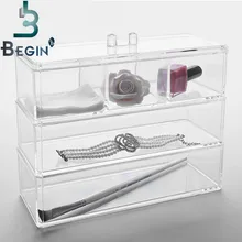 3-schicht make-up kosmetische veranstalter klaren acryl schublade fall schmuck-display aufbewahrungsbox versandkostenfrei