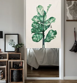 

Northern Europe style cloth plant leaves door window curtain Japan home decoration bedroom living study room kitchen household