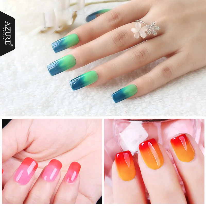 Azure 12ML Fashion Temperature Nail Gel Polish Mood Changing Color UV Gel Nail Polish 3D Nail Art Gel Polish Led Lamp Vernish