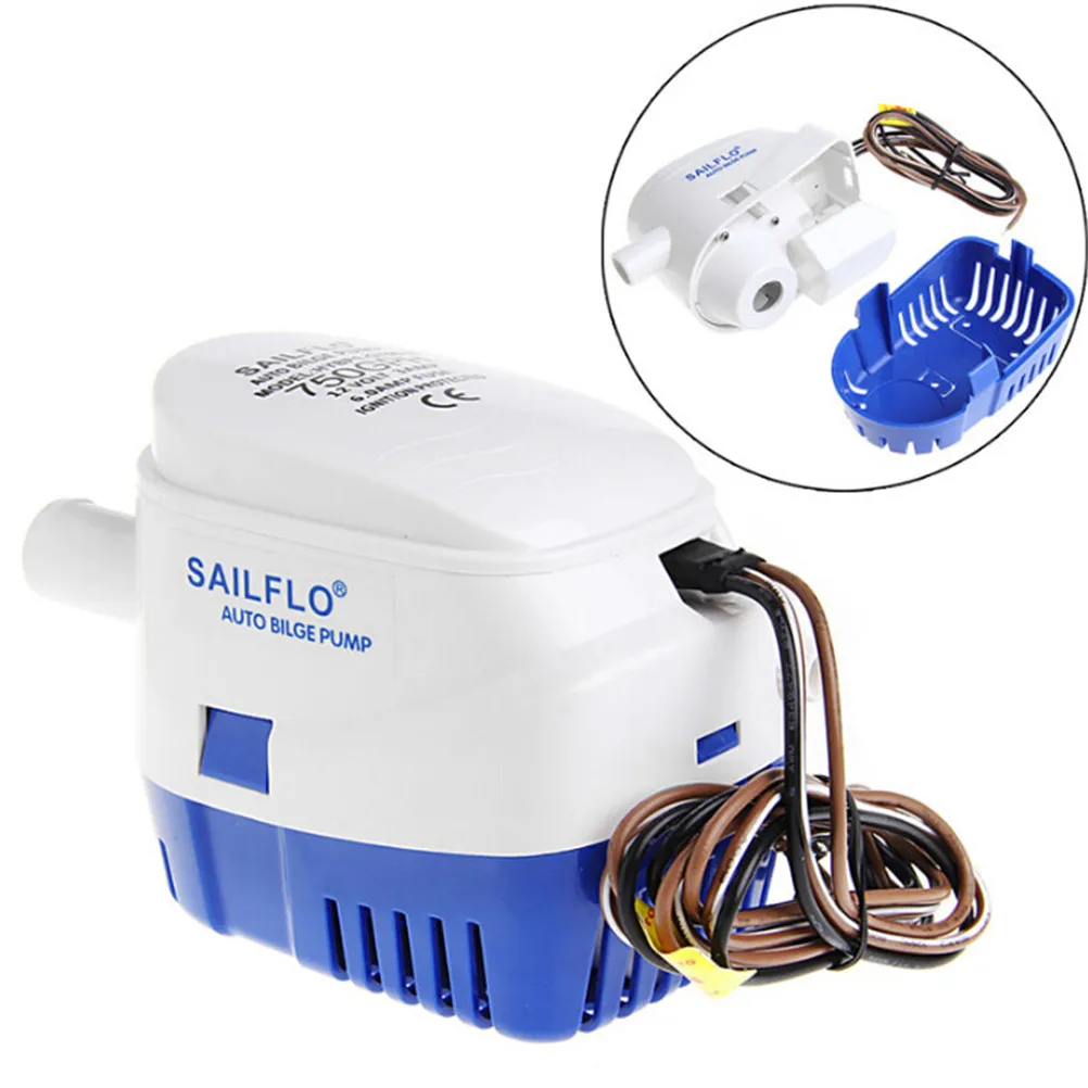 1PC Automatic Bilge Pump 750GPH 12V Boat Marine Automatic Submersible Bilge Water Pump Float Switch