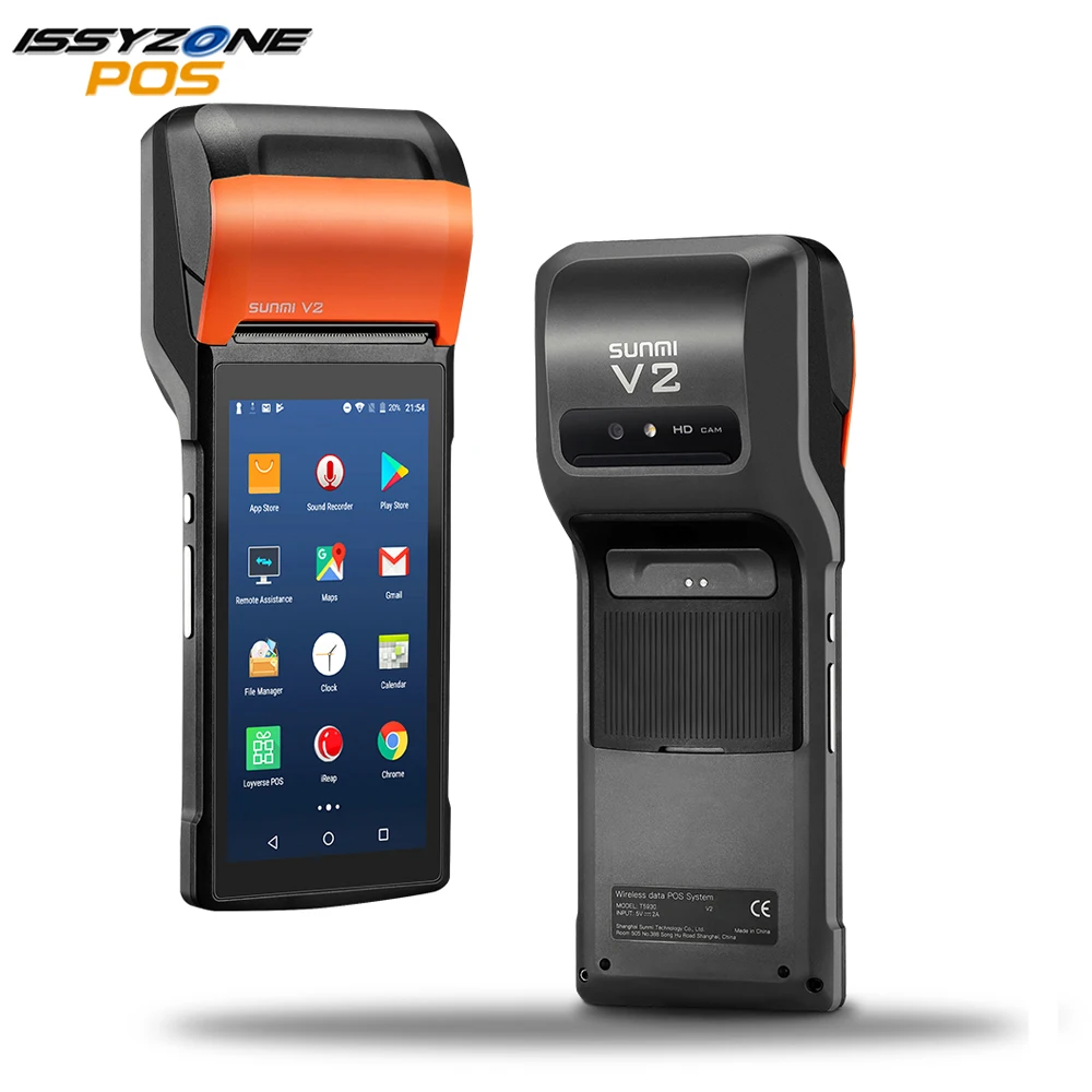 

Sunmi V2 PDA Android 7 PDA Handheld POS Thermal eSIM 4G WiFi with Camera speaker Receipt Bill Printer for Mobile Order