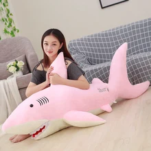 50cm-130cm Giant Plush Sharks Toys Stuffed Animals Simulation Fish Doll Pillows Cushion Kids Toys for Children Birthday Gifts 220cm stuffed animals giant removable crocodile doll for decorative pillows kids toys valentines day gift juguetes brinquedos