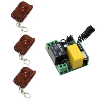 

AC220V RF Wireless Remote Control Switch 10A 1CH Relay Module Receiver + 3Pcs Remote Transmitter Smart Home ; 315Mhz/433Mhz