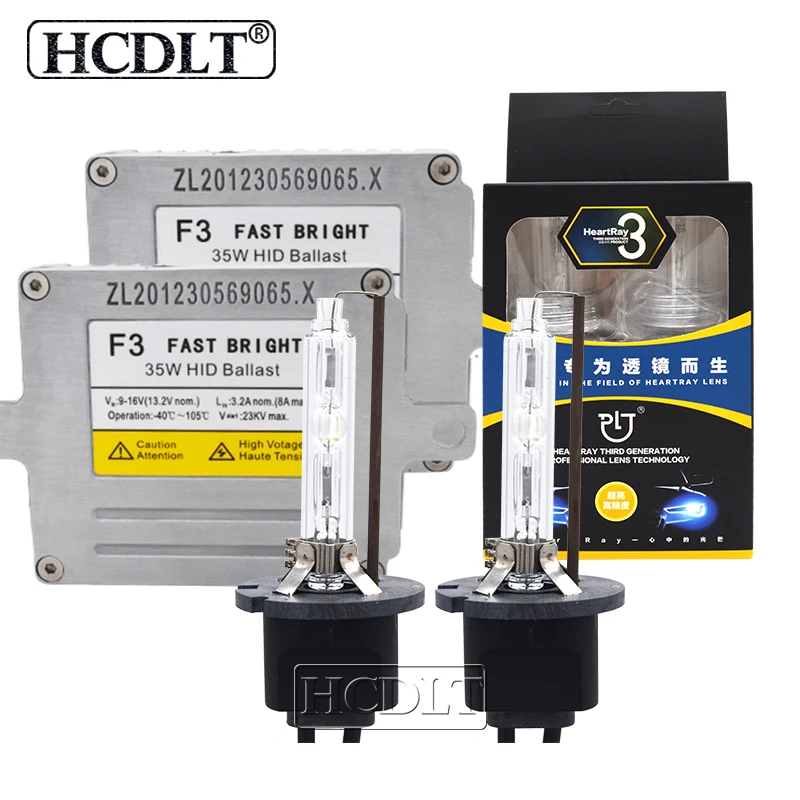 HCDLT HeartRay Xenon H1 H7 H11 HB3 D2H 35W HID комплект для преобразования фар 4500K 5500K 6500K AC Быстрый