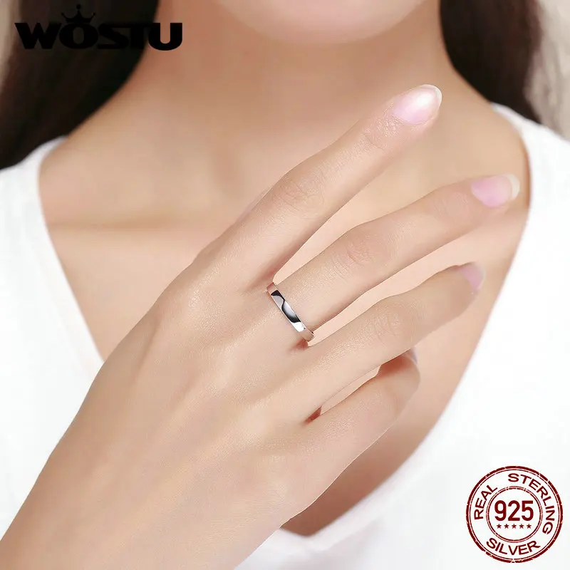 WOSTU Аутентичные стерлингового серебра 925 палец кольца подходят для женщин мода обручальное свадебное 925 ювелирные изделия подарок BKR343