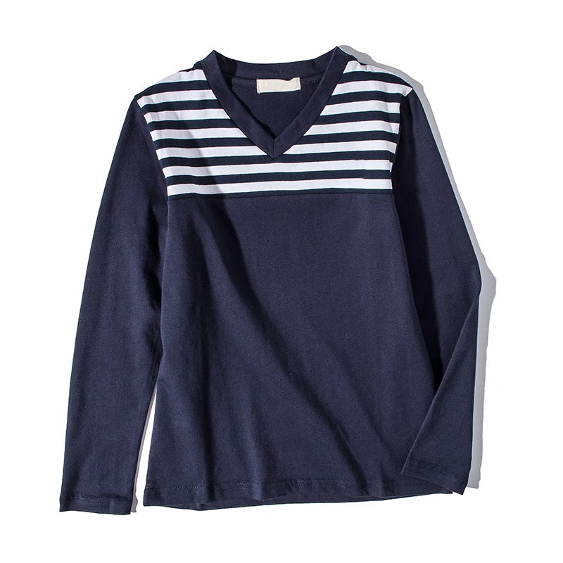 

New type of children's Cotton Striped V-neck long sleeve T-shirt. boys tops