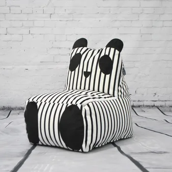 

INS Nordic Striped Cute Panda Ear Children Sofa Bean Bag Sofa Can Be Disassembly and Washing Chair for Kids Baby Sofa